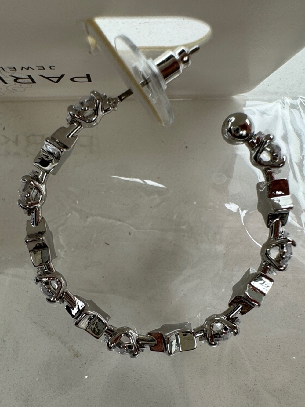 Park Lane Silver Textured Hoop Earrings - Picture 2 of 5